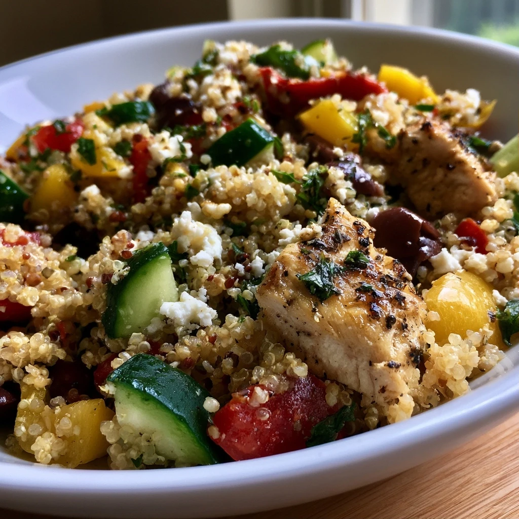 Hähnchen-Quinoa-Salat mit mediterranen Kräutern
