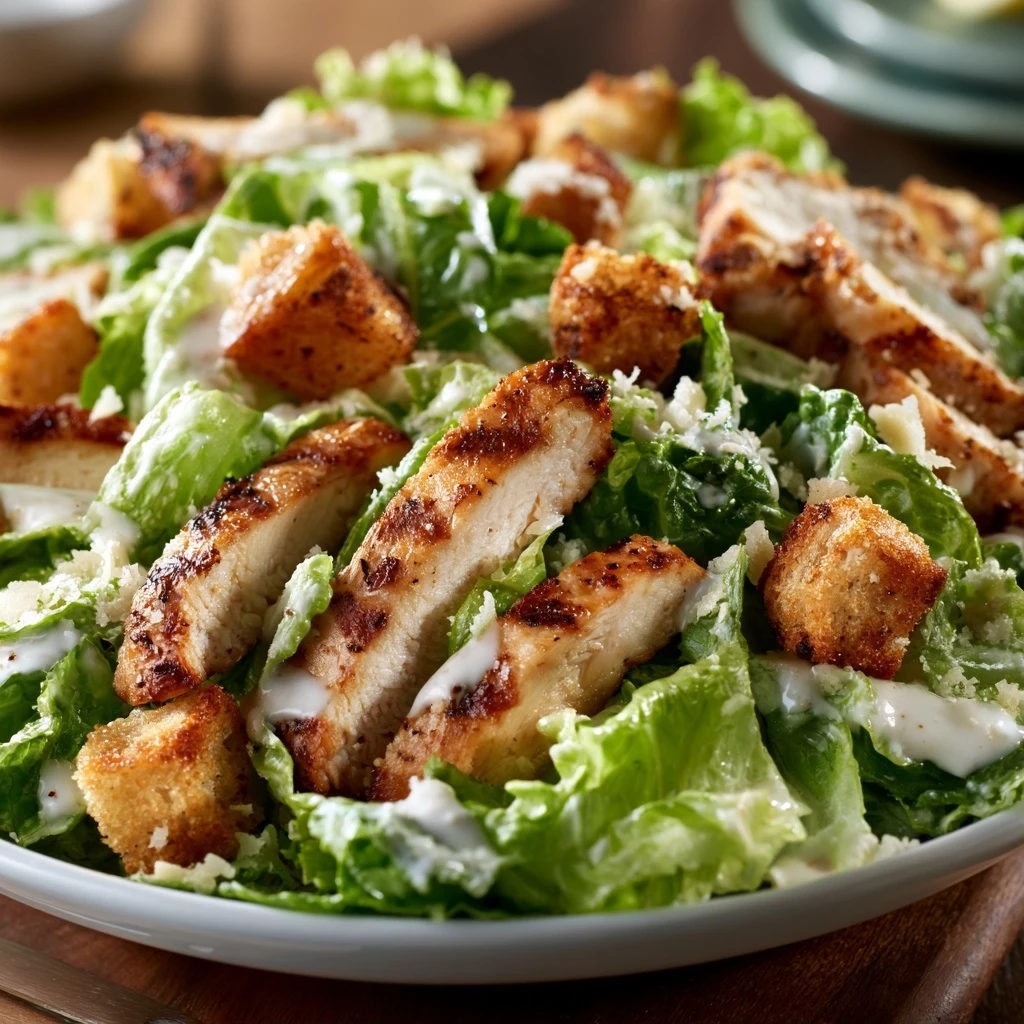 Klassischer Caesar Salat mit Hähnchen