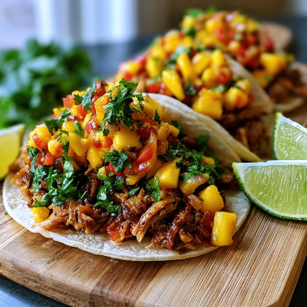 Kokos-Limetten-Hähnchen-Tacos mit Mango-Salsa