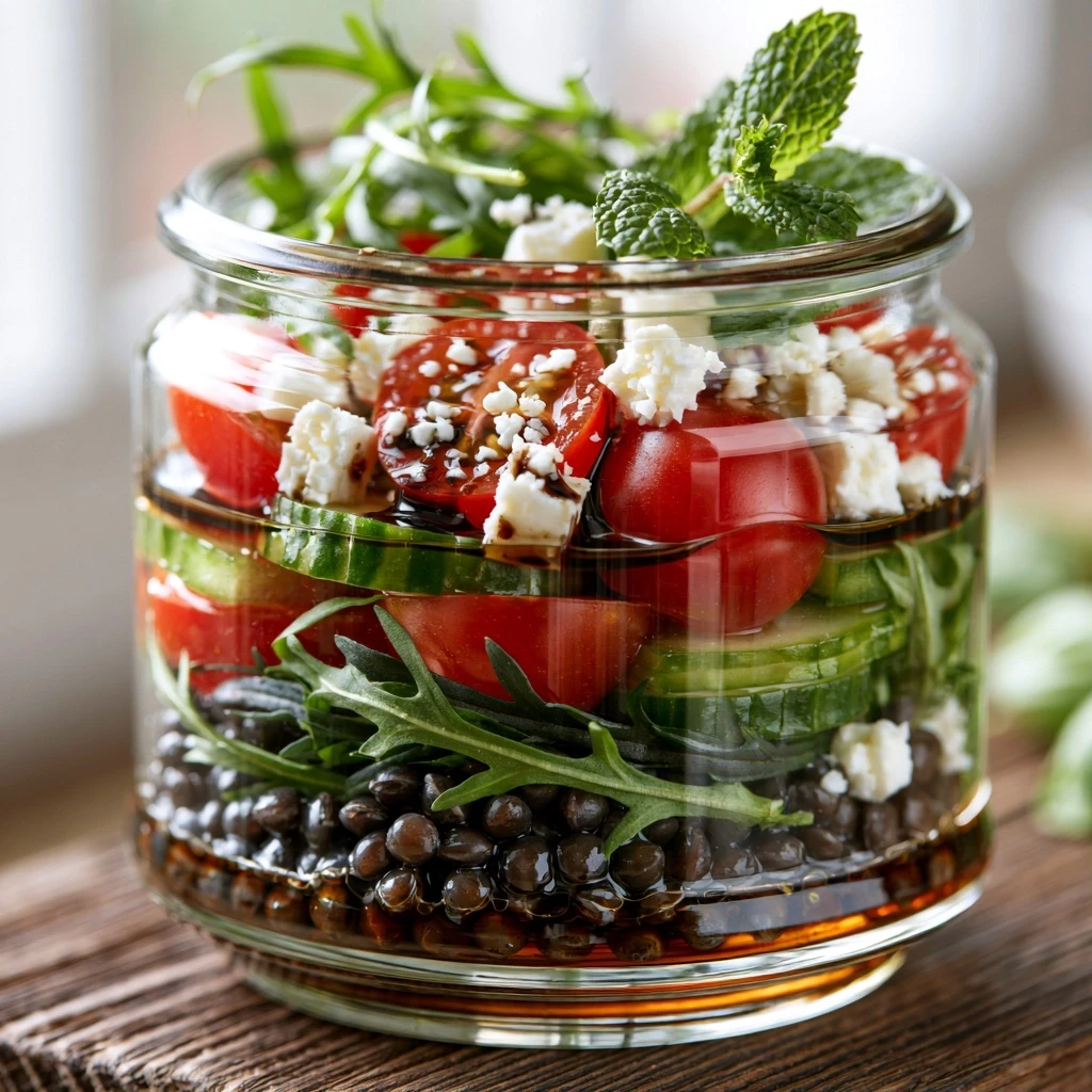 Linsen-Feta-Salat mit Rucola und Minze