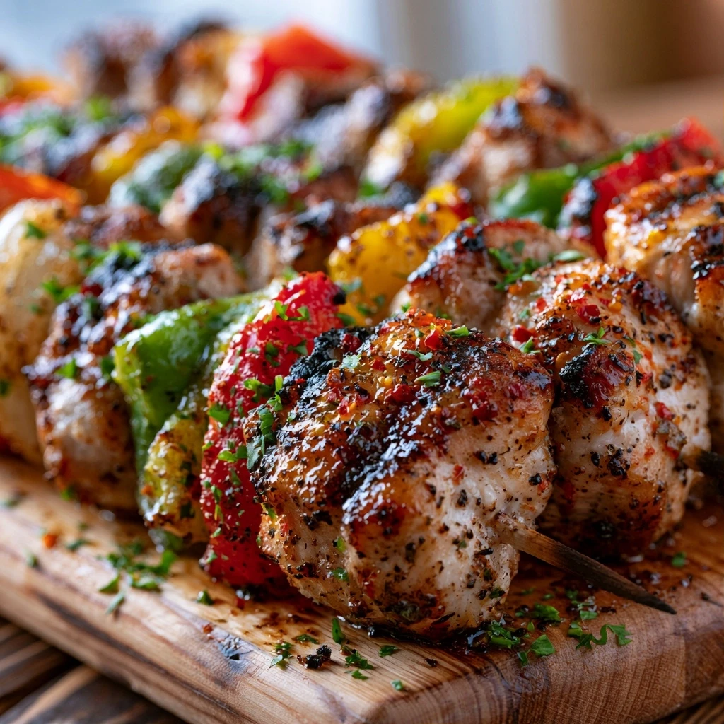 Marinierte Hähnchen-Gemüse-Spieße vom Grill