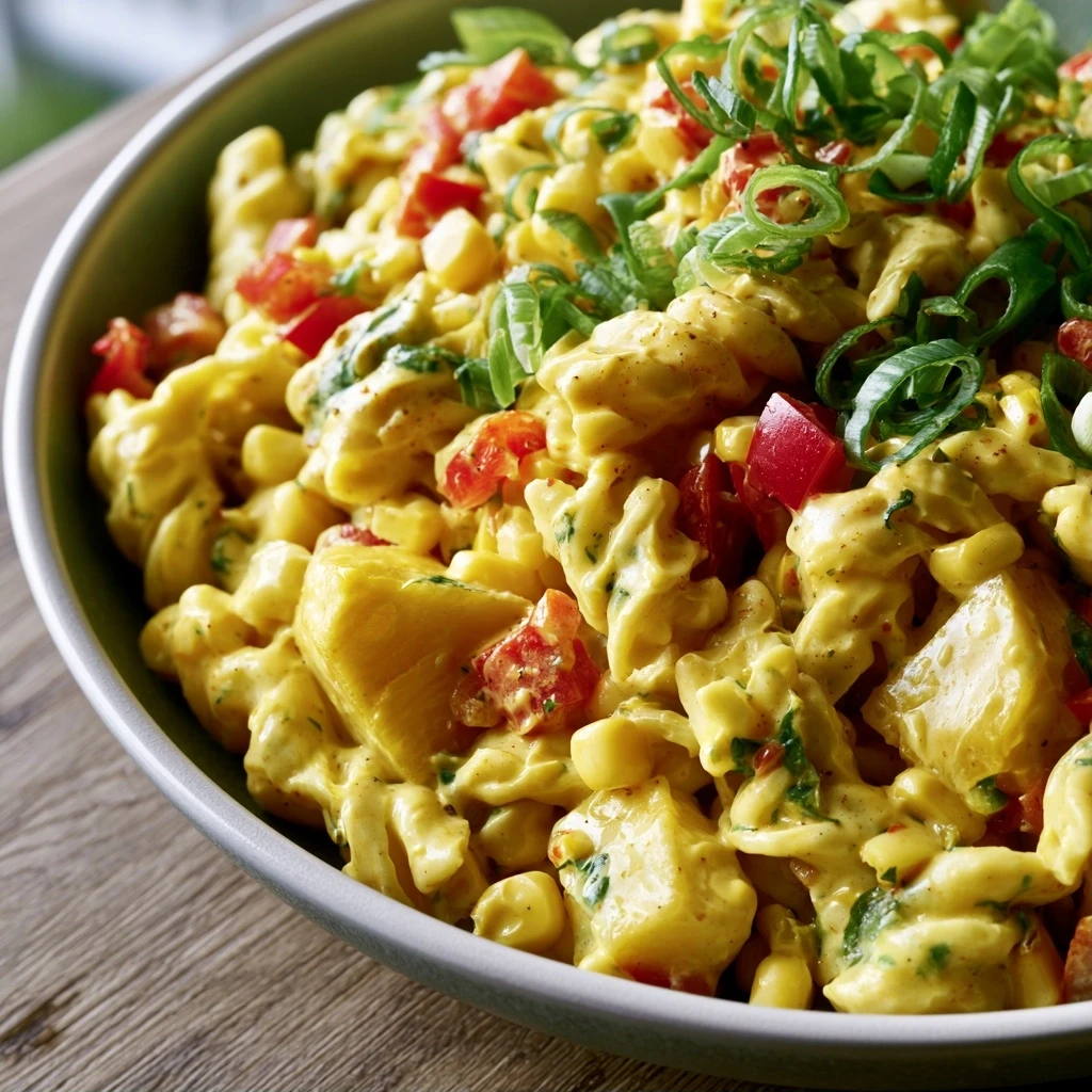 Nudelsalat mit Curry und Ananas