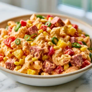 Nudelsalat 'Paprika-Mais' mit Rinderfleischwurst