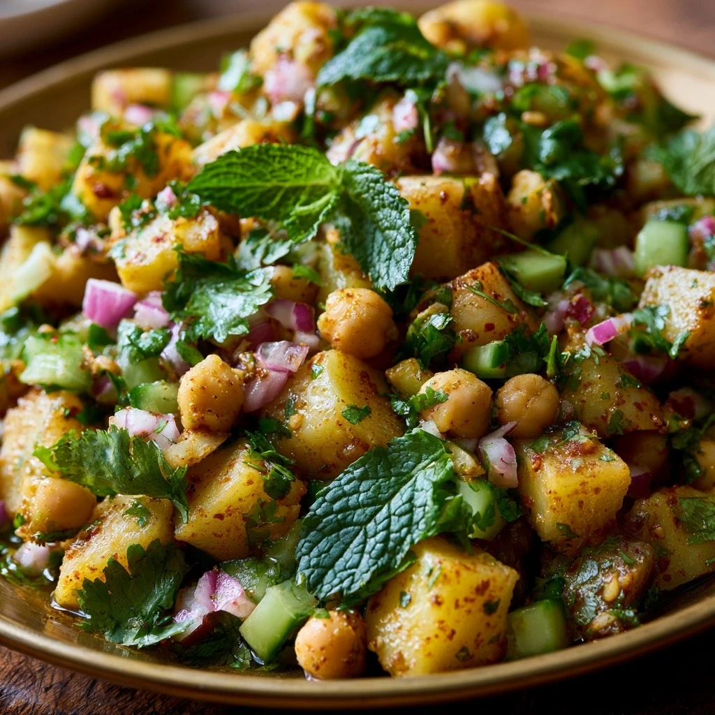 Orientalischer Kartoffelsalat mit Kichererbsen und Minze