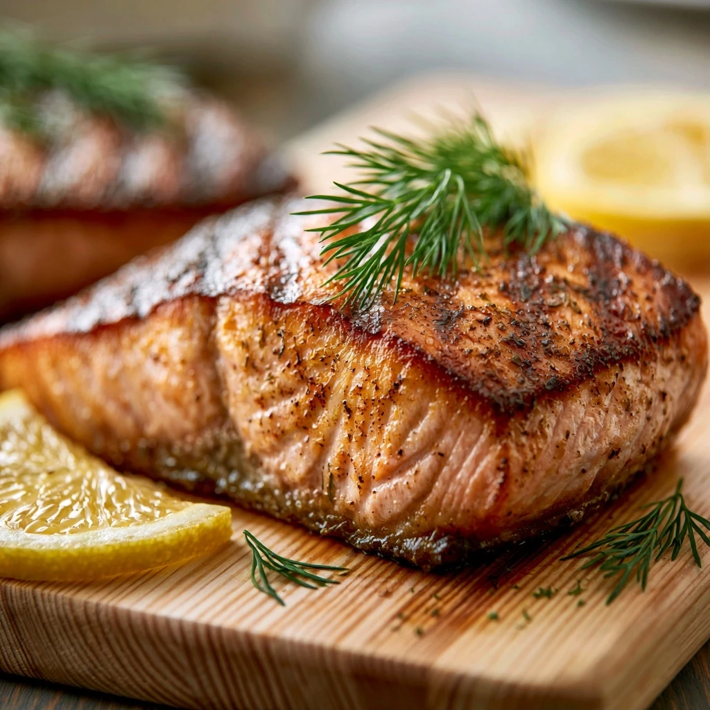 Saftiger Lachs vom Grill mit Zitronen-Dill-Marinade