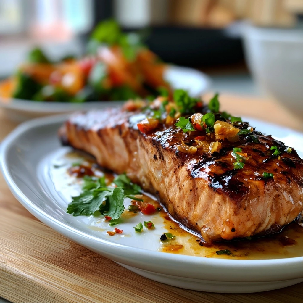 Süß-Saurer Ingwer-Chili-Lachs vom Grill