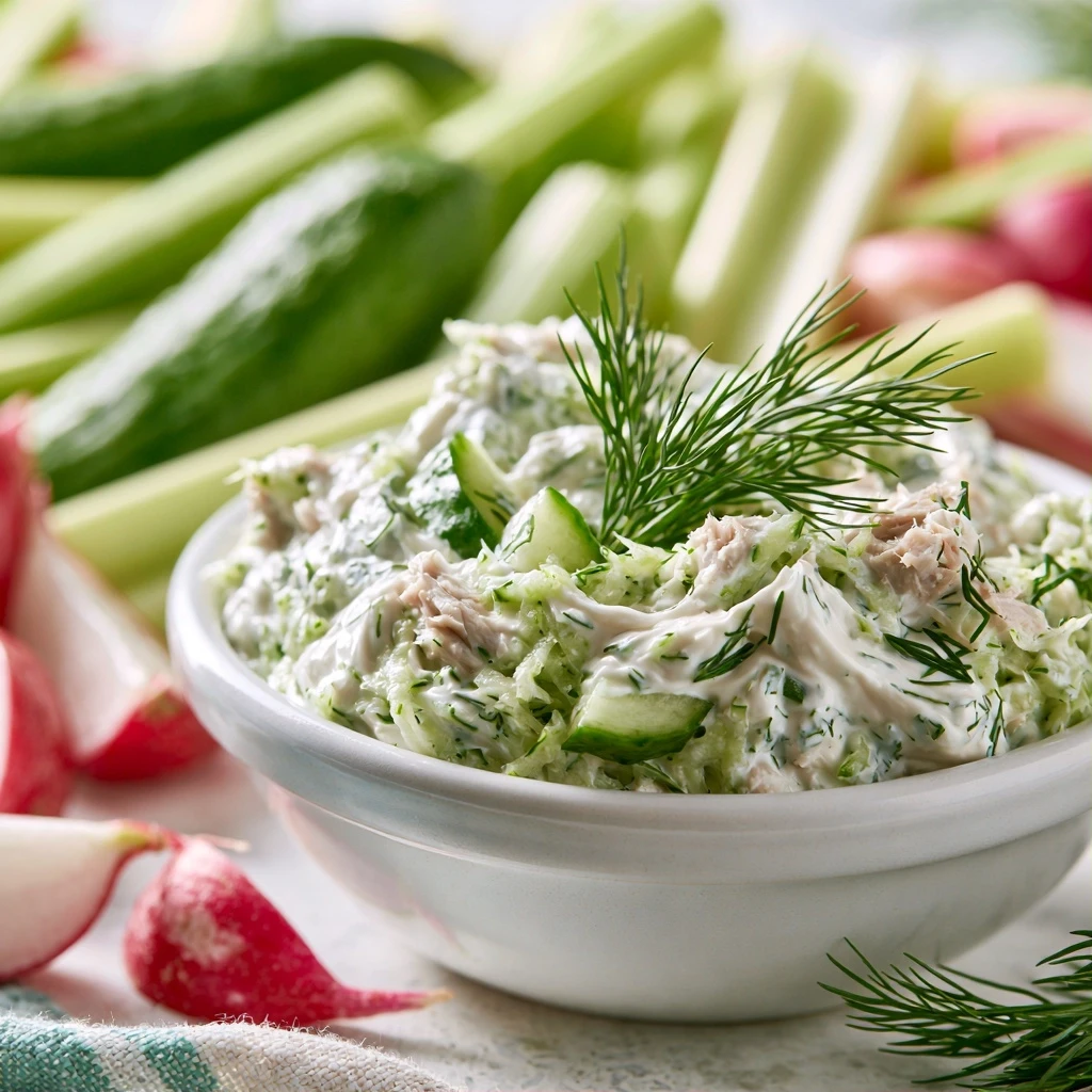 Thunfisch-Joghurt-Dip mit Gurke und Dill