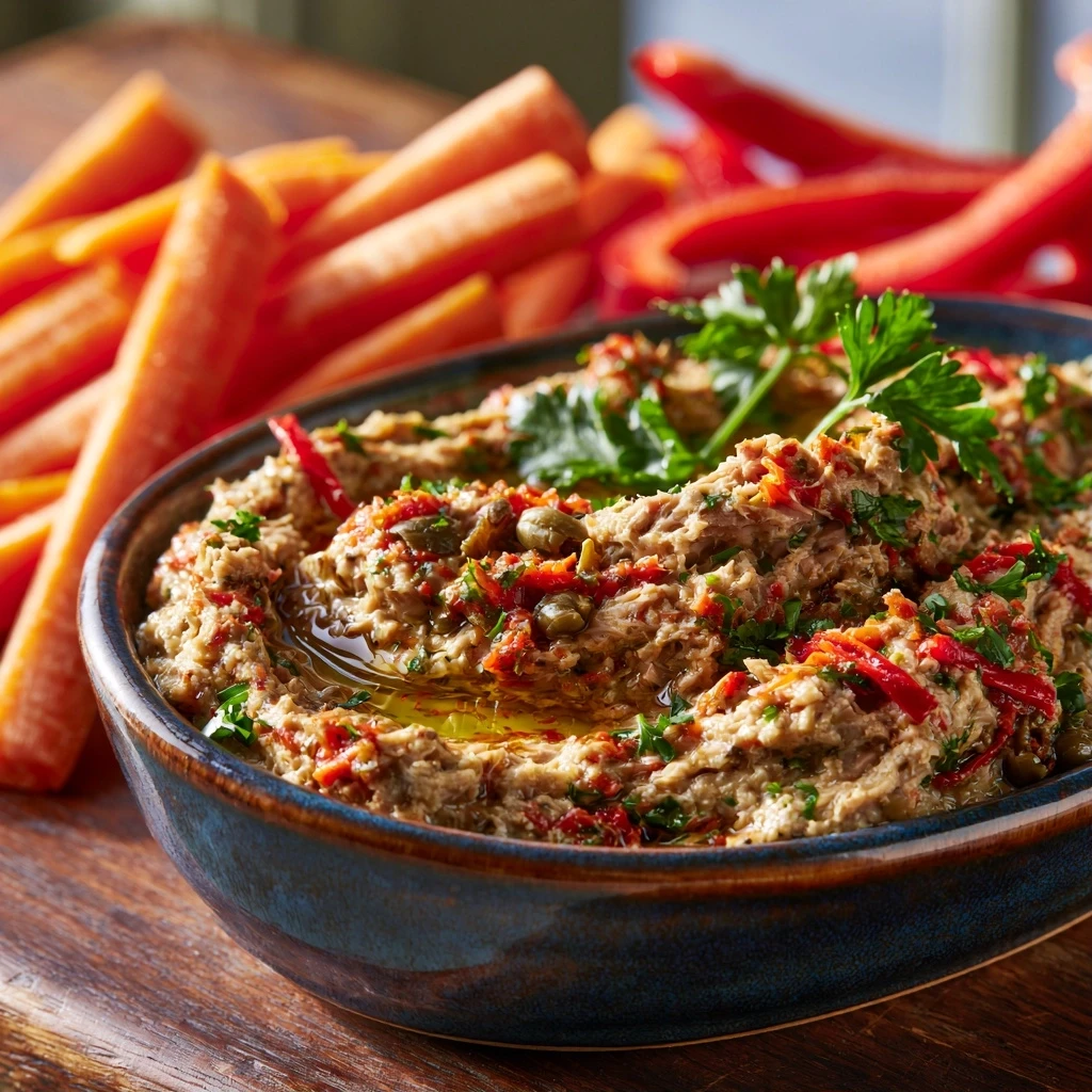 Thunfisch-Kapern-Oliven-Dip (Puttanesca-inspiriert)
